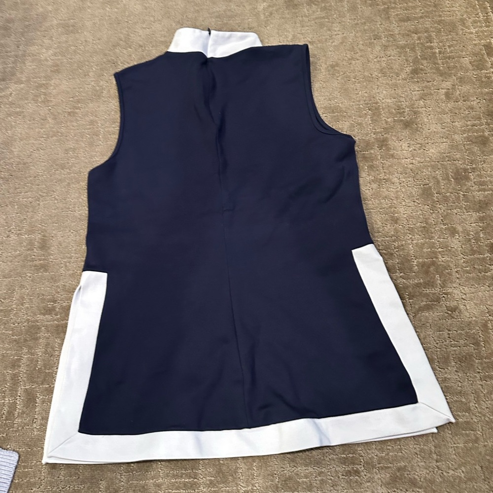 Staud Cruise Biker Short Tank Set Navy White Trim - Picture 3 of 10